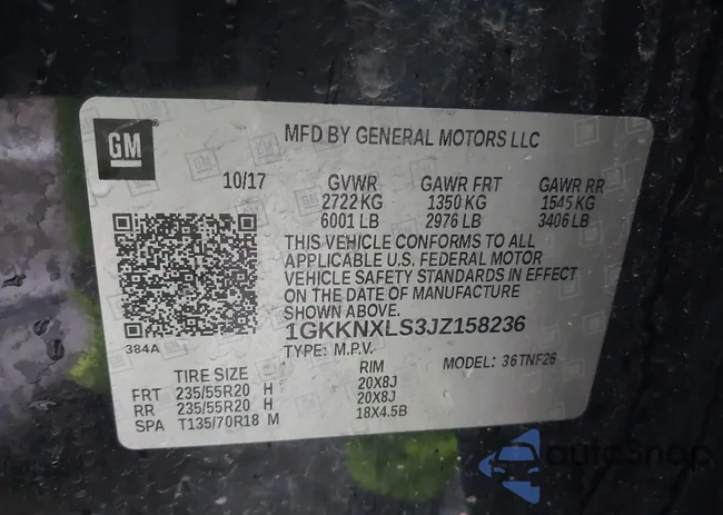 1GKKNXLS3JZ158236: 42125053