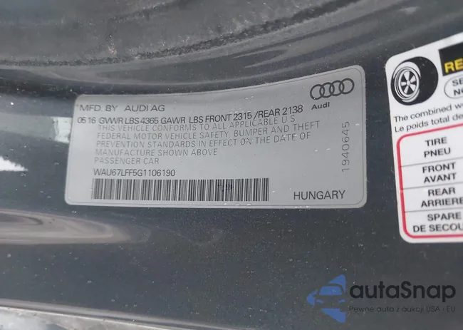 WAU67LFF5G1106190: 42125100