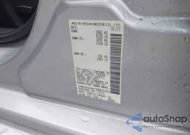 1N4BL4CV5PN396542: 42124143