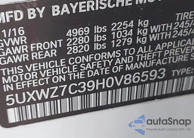 5UXWZ7C39H0V86593: 42124186