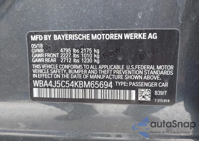 WBA4J5C54KBM65694: 42124257