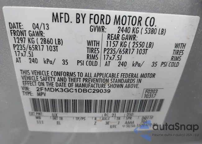 2FMDK3GC1DBC29039: 42124288