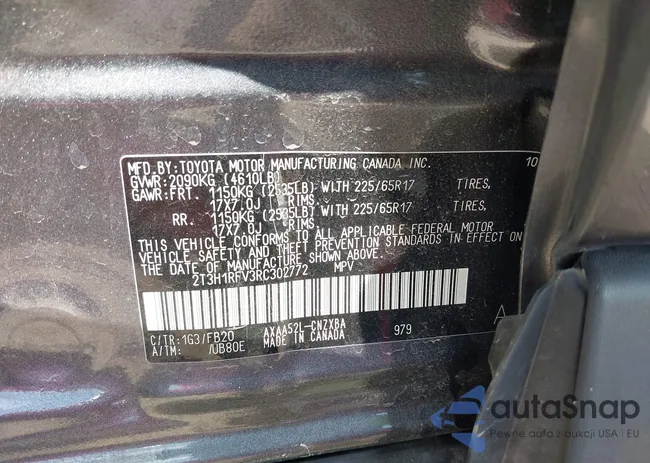 2T3H1RFV3RC302772: 42124430