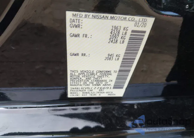 1N4BL4CV9LC226691: 42125726