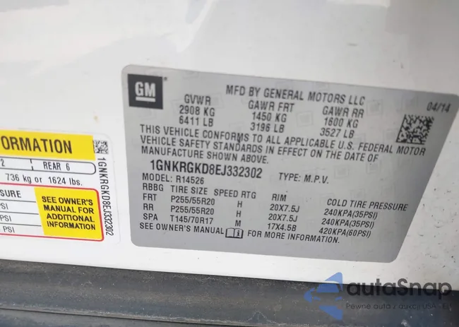 1GNKRGKD8EJ332302: 42125817