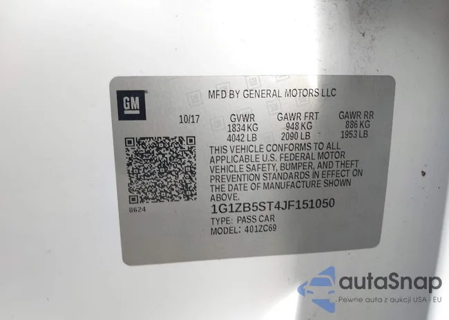 1G1ZB5ST4JF151050: 42125205