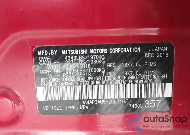 JA4AP3AU5HZ027103: 42125465