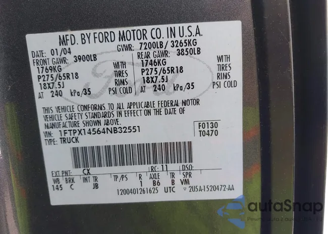 1FTPX14564NB32551: 42125478