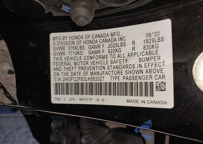 2HGFC2F63LH563327: 42127071