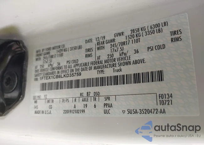 1FTEX1CB6LKD35759: 42127130