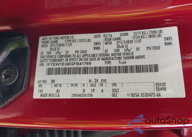 1FTEW1EG0GFB41769: 42126221