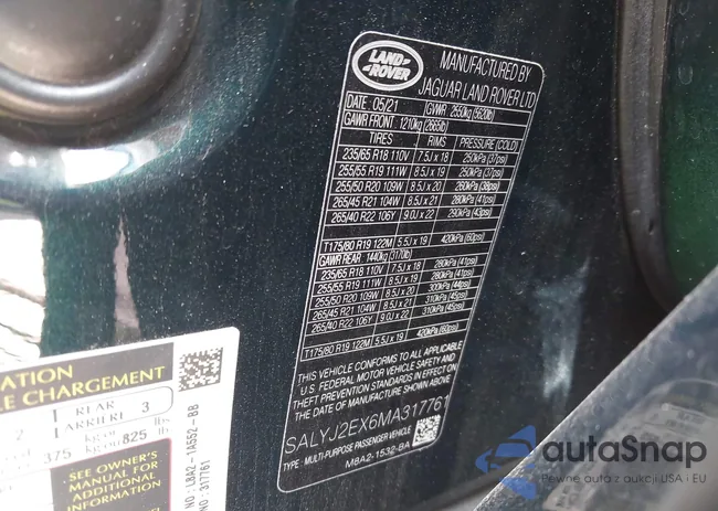 SALYJ2EX6MA317761: 42127567