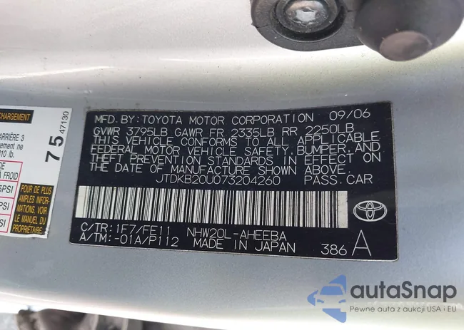 JTDKB20U073204260: 42127630