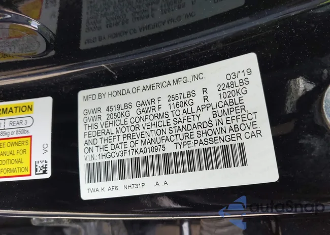 1HGCV3F17KA010975: 42127789