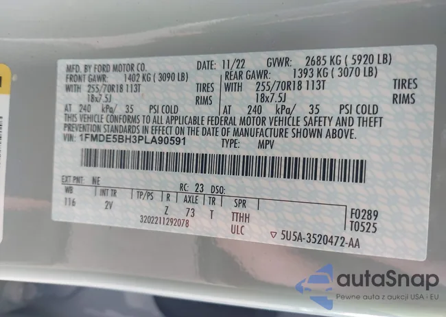 1FMDE5BH3PLA90591: 42127867