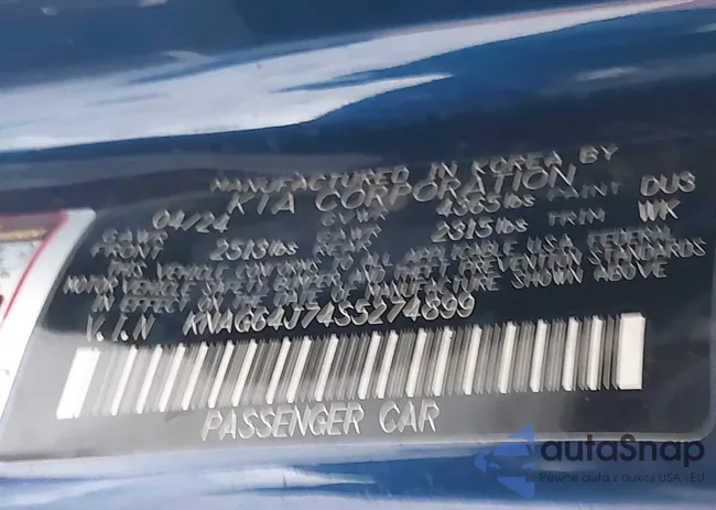 KNAG64J74S5274899: 42127903