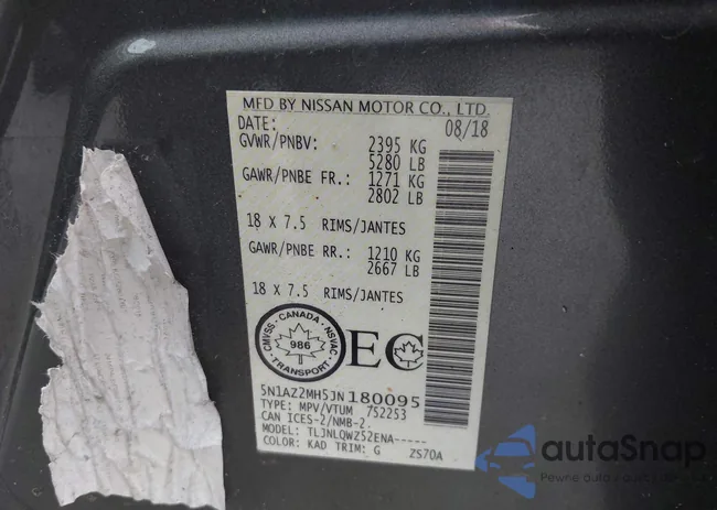 5N1AZ2MH5JN180095: 42127913