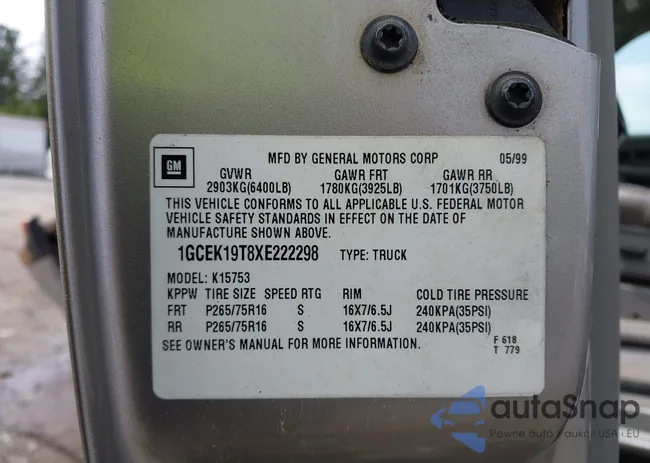 1GCEK19T8XE222298: 42127238