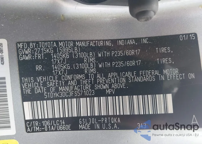 5TDYK3DC3FS571023: 42127242