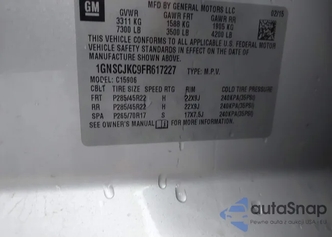 1GNSCJKC9FR617227: 42127511