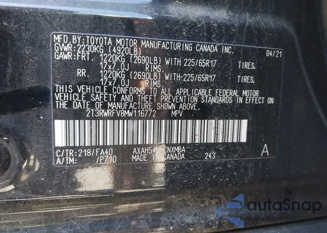 2T3RWRFV8MW116772: 42128570