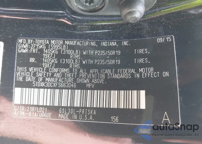 5TDXK3DCXFS663046: 42128708