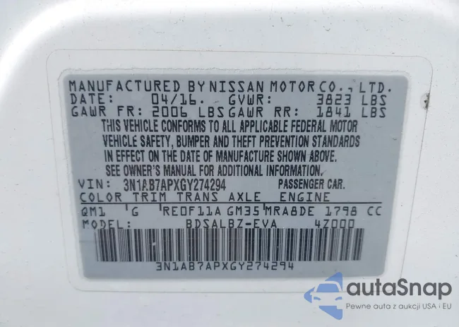 3N1AB7APXGY274294: 42128740