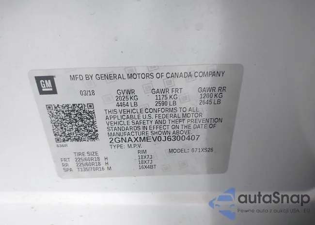 2GNAXMEV0J6300407: 42128759