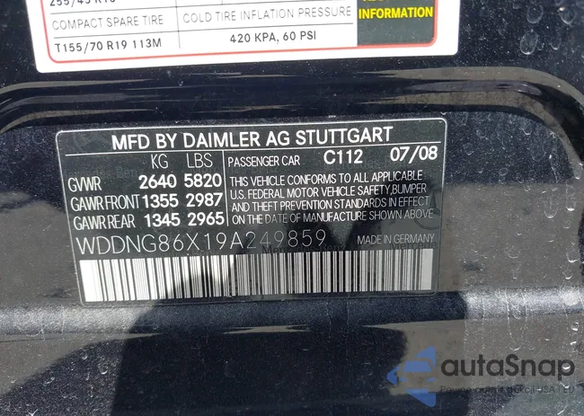 WDDNG86X19A249859: 42128781