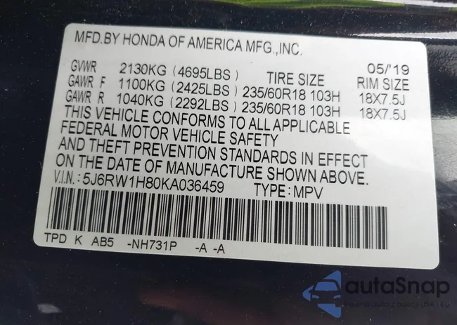 5J6RW1H80KA036459: 42128837