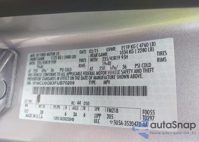 1FMCU0G93FUB70209: 42128858