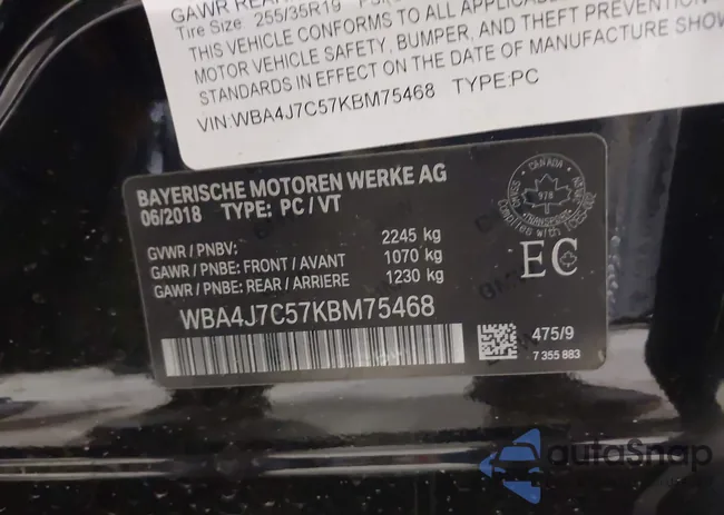 WBA4J7C57KBM75468: 42128981