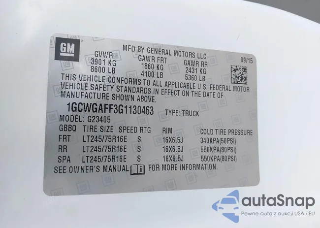 1GCWGAFF3G1130463: 42129097