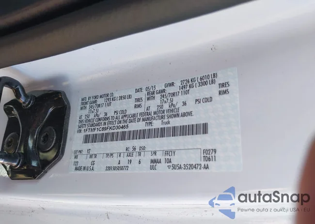 1FTMF1C89FKD30465: 42128240