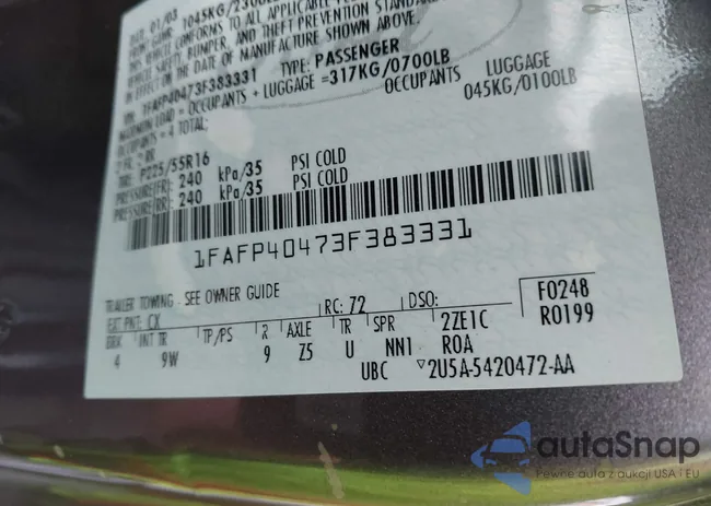 1FAFP40473F383331: 42128521