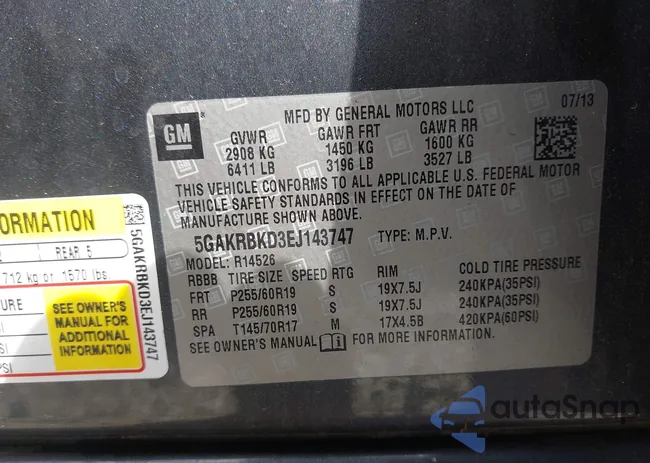 5GAKRBKD3EJ143747: 42128539