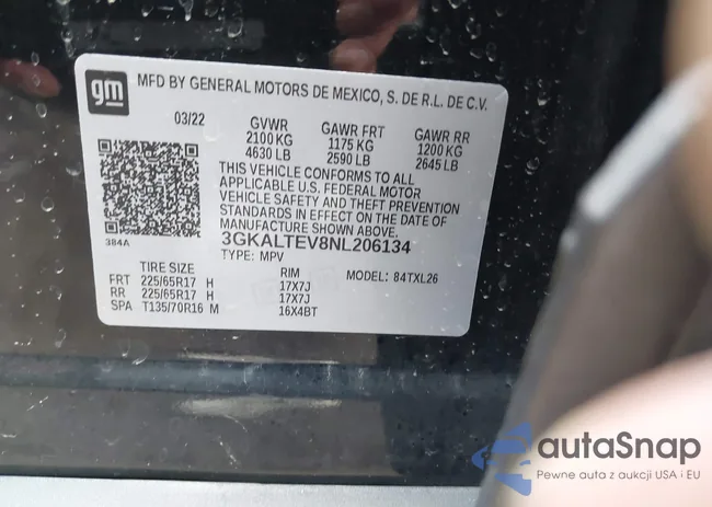 3GKALTEV8NL206134: 42129654