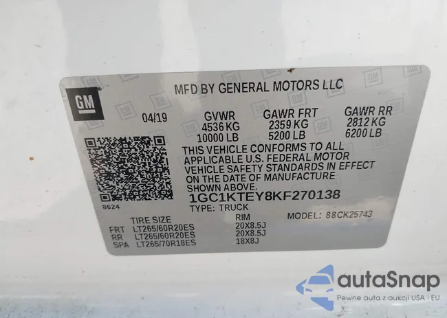 1GC1KTEY8KF270138: 42129771