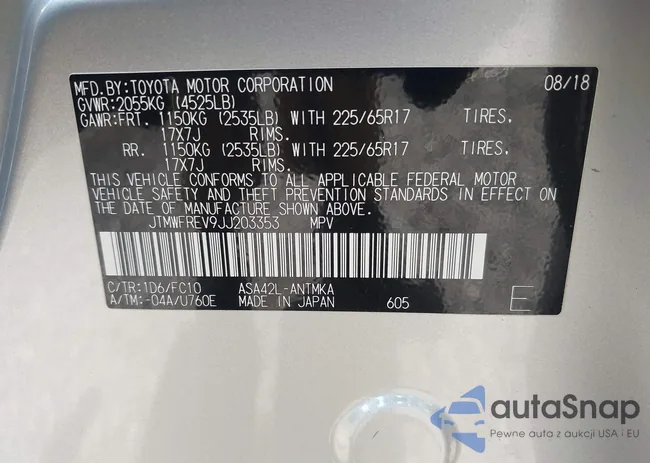 JTMWFREV9JJ203353: 42129995