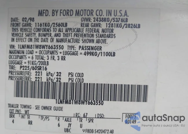 1LNFM81W8WY663550: 42129342