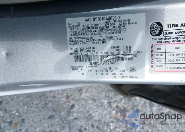 3FAHP0JA2CR226430: 42130592