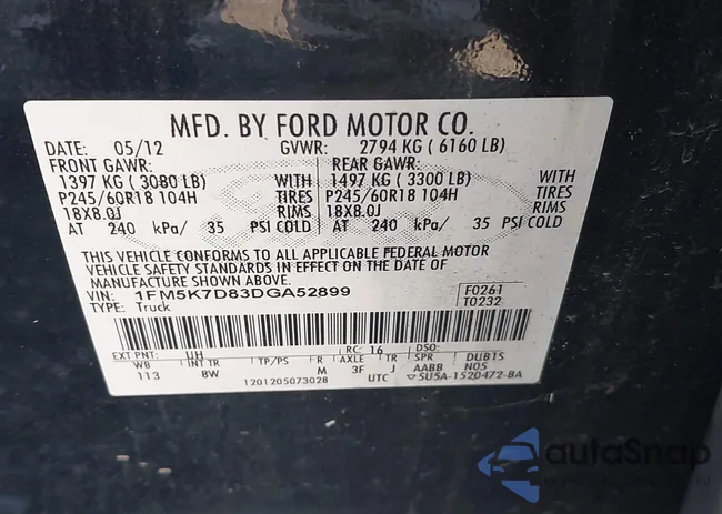 1FM5K7D83DGA52899: 42130601