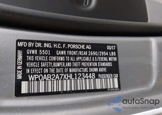 WP0AB2A7XHL123448: 42130853