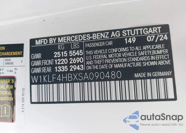 W1KLF4HBXSA090480: 42131030