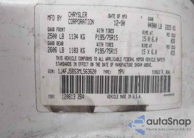 1J4FJ58S3ML563620: 42131093