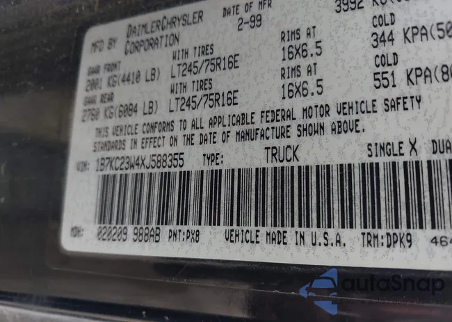 1B7KC23W4XJ588355: 42130155