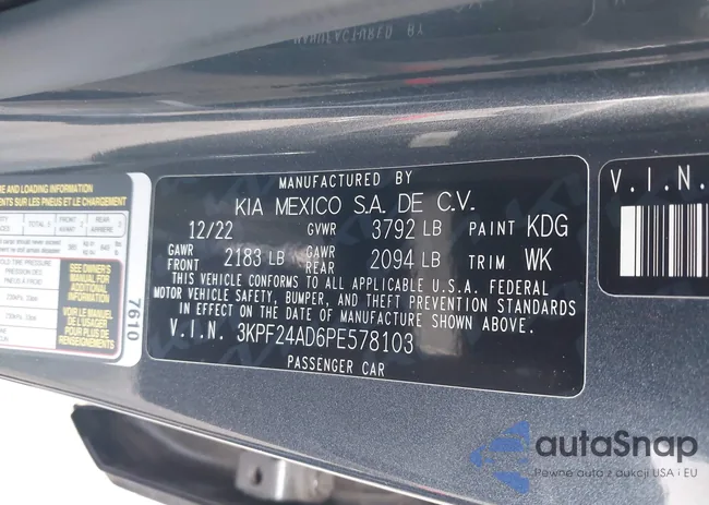 3KPF24AD6PE578103: 42131745