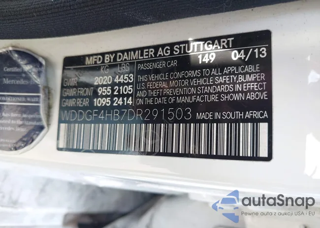 WDDGF4HB7DR291503: 42132021