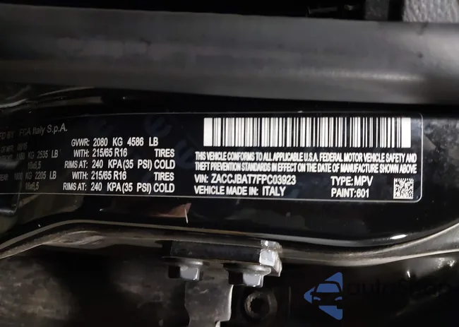 ZACCJBAT7FPC03923: 42131217