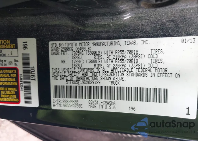 5TFRU5F19DX029129: 42132522